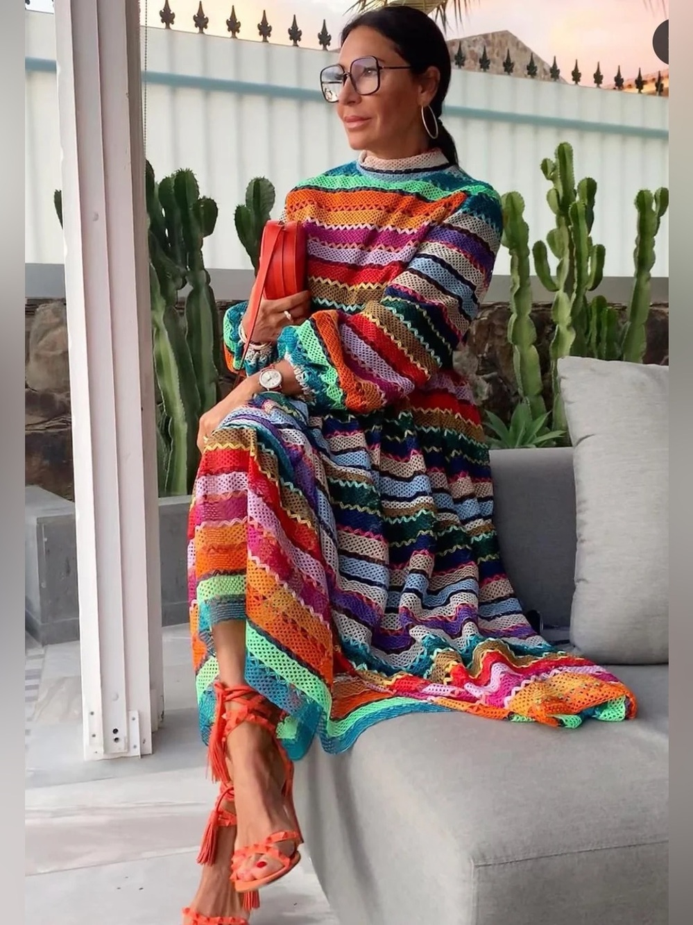 MARIELLE ALMELO Dress Kim in Multicolore Knit One Size NWT